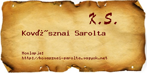 Kovásznai Sarolta névjegykártya