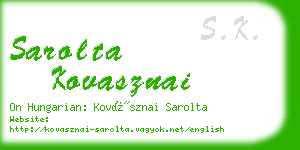 sarolta kovasznai business card